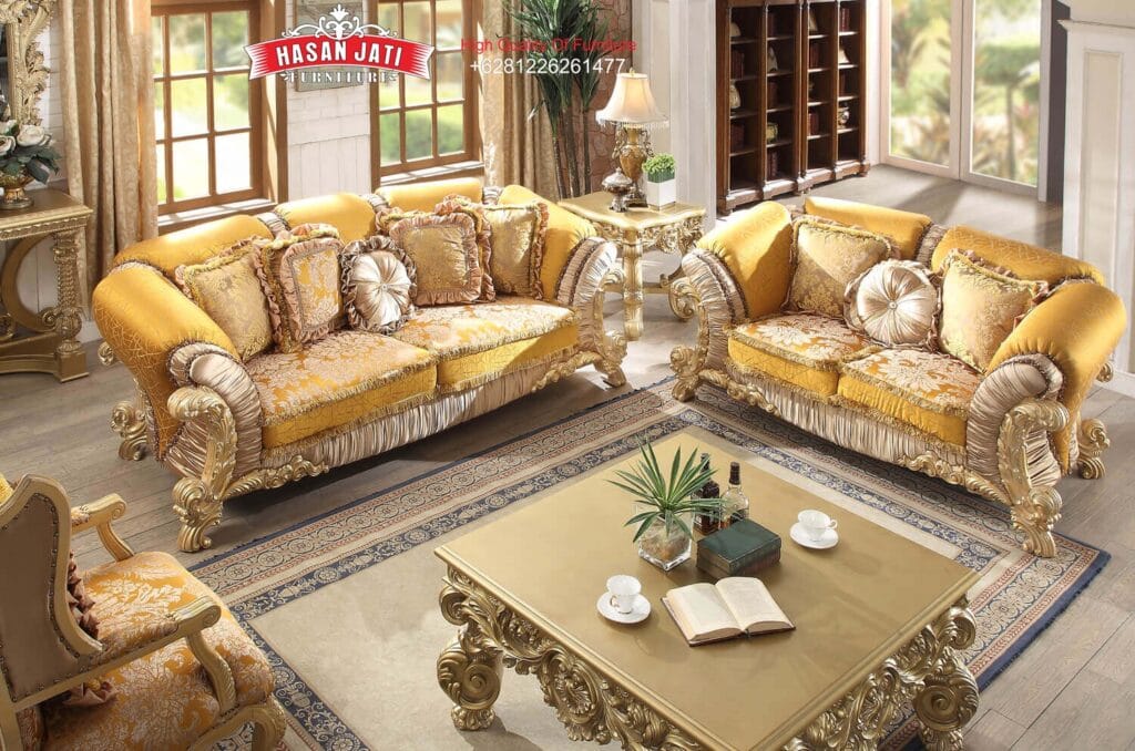 Set Kursi Sofa Mewah, Classic Sofa Living Room Gold, Jual Set Sofa Tamu Mewah Jepara, Luxury Living Room Set Sofa Tamu Mewah, Solid Wood Antique Sofa Living Room, Set Sofa Tamu Klasik Modern