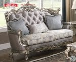 Sofa Sedang 2 Dudukan Ukiran Champagne Gold Gaya Eropa