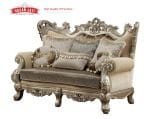 Sofa Sedang 2 Dudukan Ukiran Royal Silver Champagne