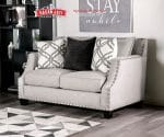 Sofa Sedang 2 Seater Grey Klasik Modern Kayu Jati Solid