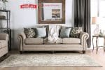 Sofa American Classic Dark Taupe Aksen Paku Payung Hitam