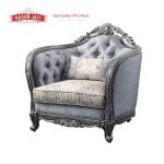 Kursi Single Mewah Warna Blue Grey Set Sofa Tamu Klasik