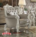 Kursi Single Mewah Warna Silver Champagne Set Sofa Klasik