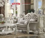 Sofa Sedang 2 Dudukan Warna Silver Champagne Klasik