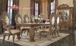 Set Meja Makan Jati Solid Klasik Mewah Ukiran Baroque 8 Kursi