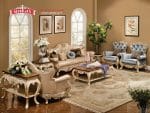 Set Sofa Tamu Klasik Mewah Gaya Eropa Ukiran Cat Duco