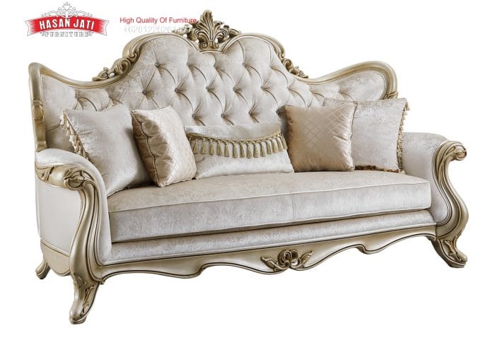 Sofa 3 Dudukan Warna Champagne Set Sofa Klasik Mewah