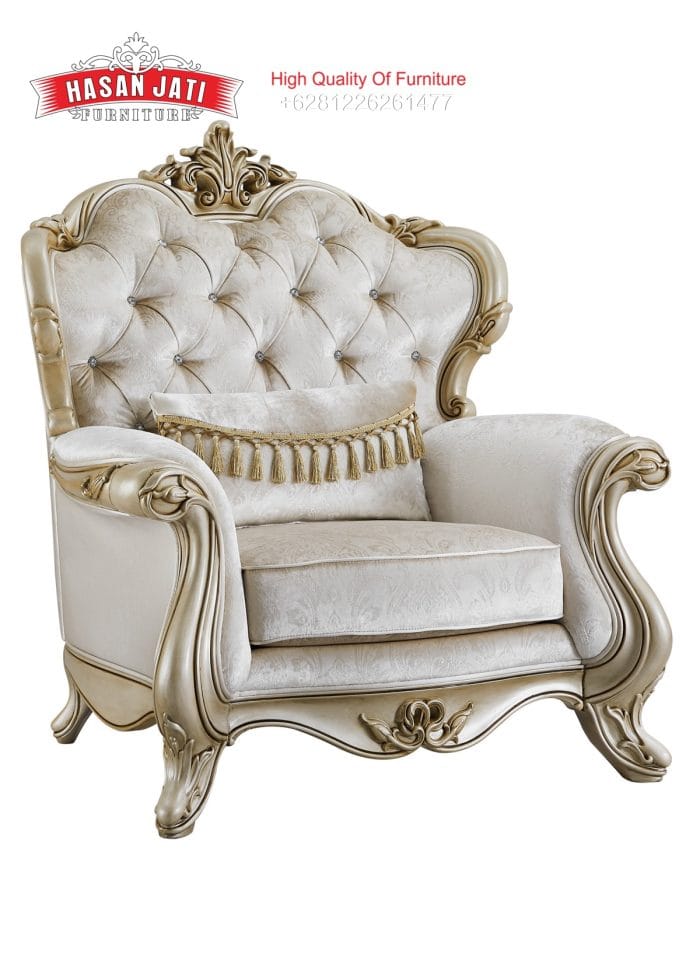 Desain Kursi Ukiran Mewah Set Sofa Champagne