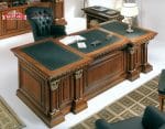 Meja Kerja Direktur Mewah Caesar Top Table Leather Insert