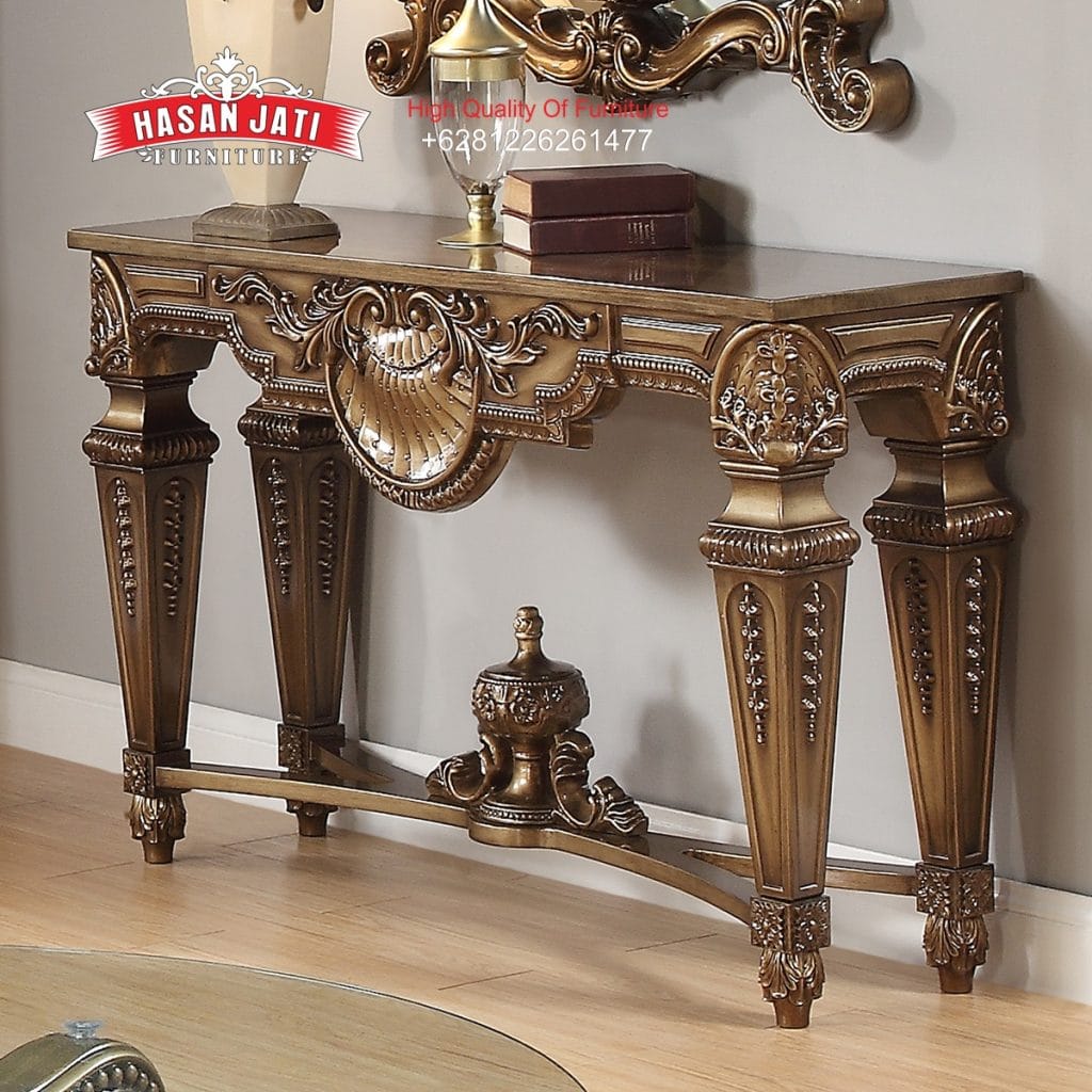 Meja Konsul Jati Ukir Jepara Living Room, Luxury Console Table