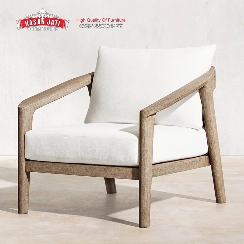 MALTA Kursi Lounge Outdoor Jati Jepara, Teak Lounge Chair Outdoor