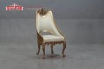 Kursi Kepala Meja Makan Ukiran Ber-Lengan Giacomo Style Velvet Ivory