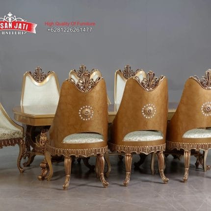 Set Meja Makan Klasik Mewah Giacomo Style Formasi 8 Kursi