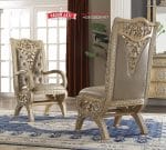 Kursi Meja Makan Ukiran Ber-Lengan Ivory Silver