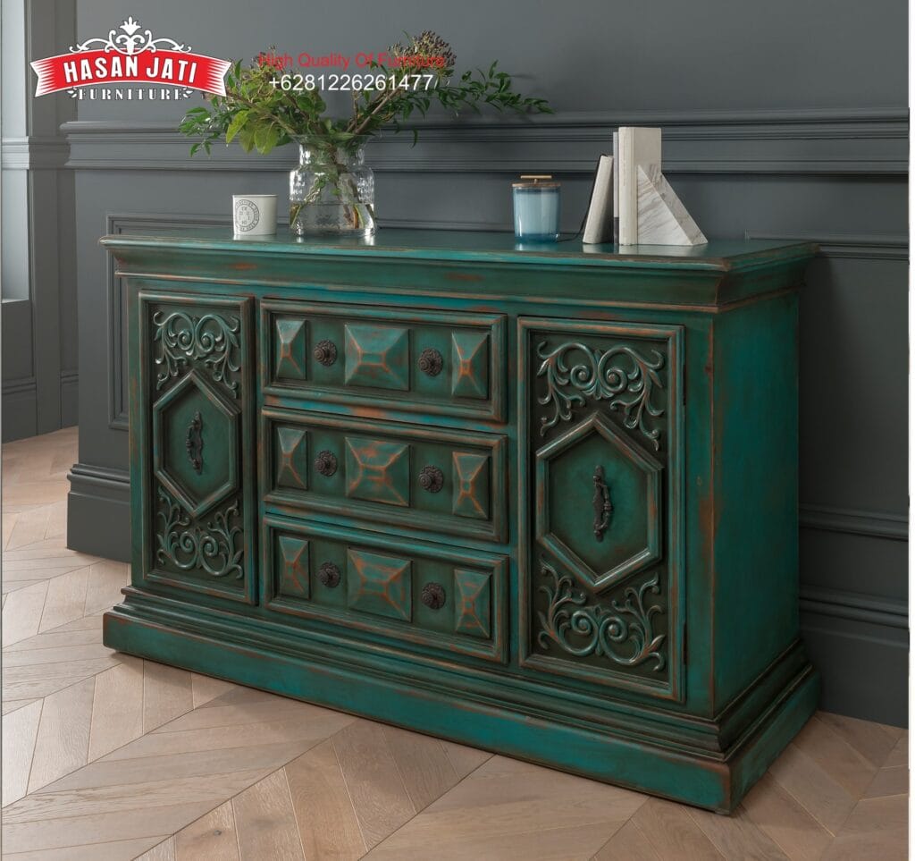 Meja Bufet Jati Antik, Jual Meja Credenza Classic Antique, Harga Meja Bufet Sideboard Duco Antik Terbaru, Model Meja Bufet Klasik Modern, Desain Meja Bufet Credenza Minimalis Jepara