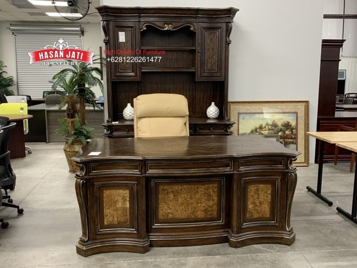 Replika Set Meja Kantor Jati Mewah Jepara Grand Palais Executive Desk