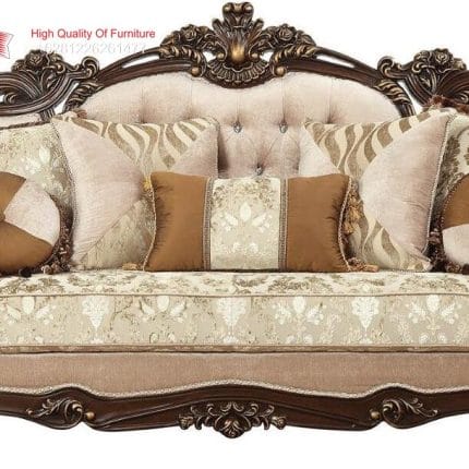 Sofa Panjang 3 Dudukan Kayu Jati Victoria Style Mewah