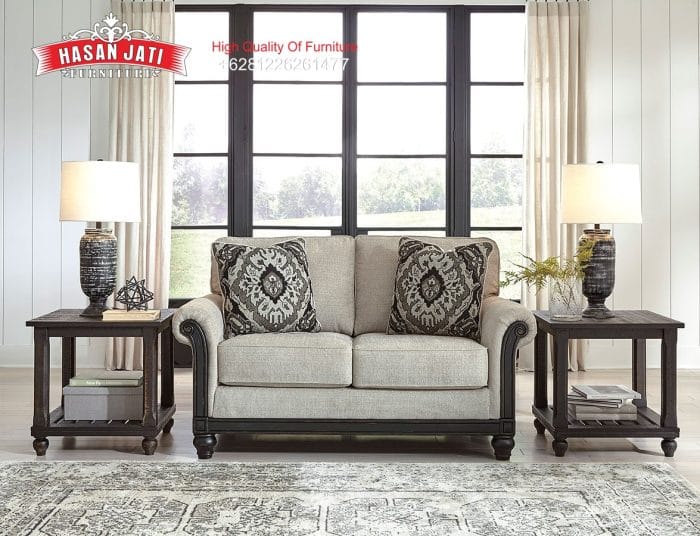 Sofa Sedang 2 Dudukan Ukiran Jati Gaya American Classic