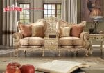 Sofa Panjang 3 Dudukan Ukiran Baroque Mewah Warna Bronze