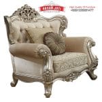 Detail Kursi Klasik Mewah Warna Silver Champagne Ukiran Jepara