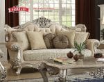 Sofa 2 Seater Warna Silver Champagne Klasik