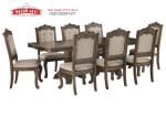 Detail Set Meja Makan Jati Solid Klasik American Style Mewah Formasi 8 Kursi