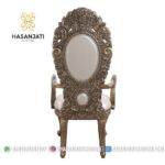 Detail Belakang Kursi Makan Jati Klasik Sandaran Oval Ukiran Baroque Jepara