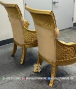 Detail Belakang Kursi Makan Jati Solid Ukiran Kepala Singa Mencius Style