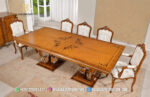 Detail Daun Meja Makan Klasik Kayu Jati Solid Italian Luxury