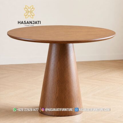 Detail Kaki Meja Pedestal Kerucut Terpancung Corong Masif Kayu Jati Solid