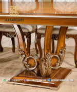 Detail Kaki Meja Pedestal Ganda Kayu Jati Solid Italian Luxury