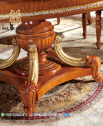 Detail Kaki Meja Pedestal Ganda Kayu Jati Solid Royal Empire