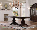 Detail Kaki Meja Pedestal Ganda Pilar Silinder Kayu Jati Solid Bella