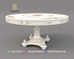 Detail Kaki Meja Pedestal Tunggal Lengkung Baroque Ivory Gold