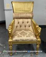 Kursi Makan Jati Solid Ukiran Kepala Singa Mencius Style