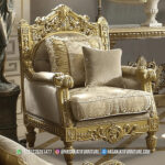 Kursi Single Klasik Mewah Ukiran Emas Jepara