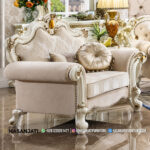 Kursi Single Mewah Warna Ivory Set Sofa Tamu Klasik