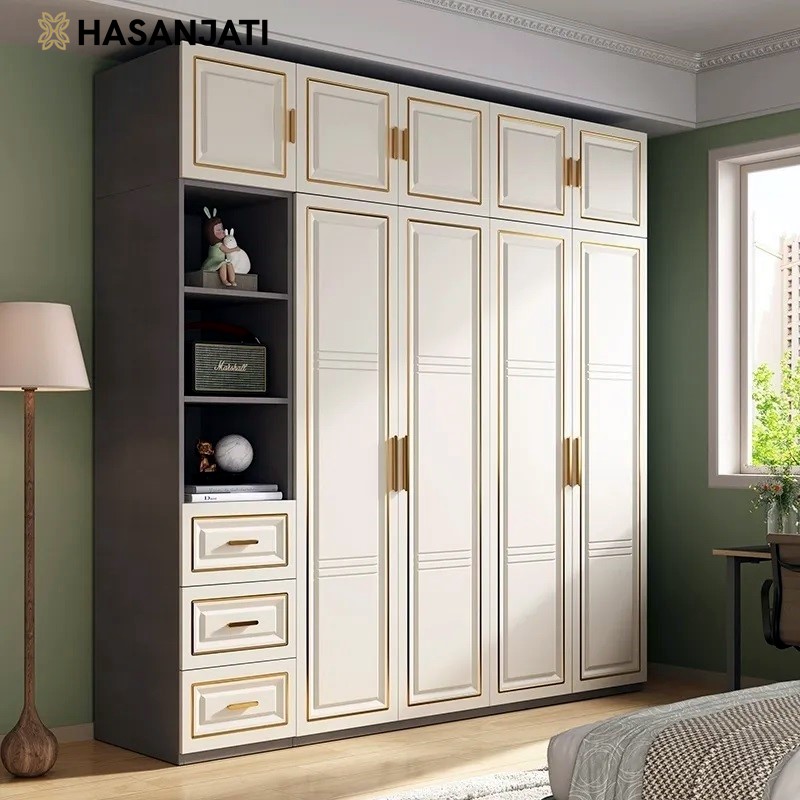 Lemari pakaian jati modern minimalis elegan untuk kamar tidur Anda