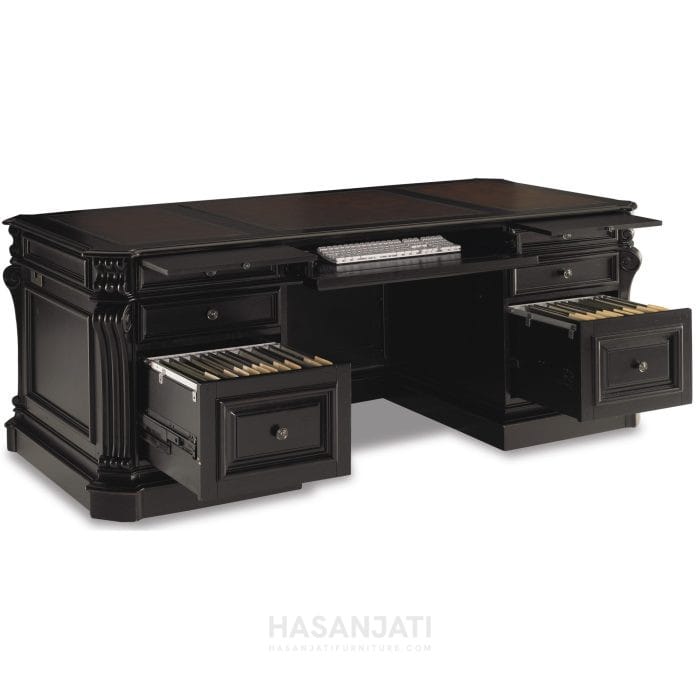 Meja Direktur Kerja Kantor Pedestal Klasik