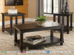 Meja Tamu Jati Klasik Finishing Dark Brown Set Sofa