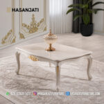 Meja Tamu Ukir Finishing Ivory Gold Set Sofa Mewah