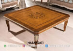 Meja Tamu Ukir Finishing Natural Gold Set Sofa Mewah