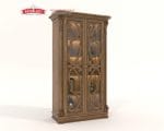 Katalog resmi lemari hias kaca seri Aurelia dari kayu jati produk Hasan Jati Furniture.