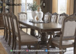 Set Meja Makan Jati Solid Klasik American Style Mewah Formasi 8 Kursi
