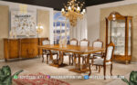 Set Meja Makan Jati Solid Klasik Mewah Italian Luxury Formasi 8 Kursi