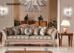 Sofa Panjang 3 Dudukan Warna Champagne Gold Klasik Mewah