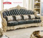 Sofa Panjang 3 Dudukan Warna Hijau Emerald Mewah Set Klasik