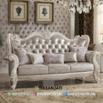 Sofa Panjang 3 Dudukan Ukiran Ivory Set Sofa Tamu Mewah