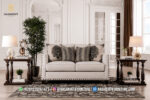 Sofa Sedang 2 Dudukan Klasik Modern Jati Warna Grey