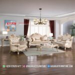 Set Sofa Tamu Klasik Mewah Warna Champagne Gaya Eropa
